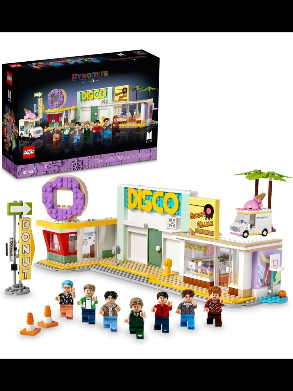 Lego Disco and Donut Shop Building Set - Yellow, Purple, White, Green, Blue